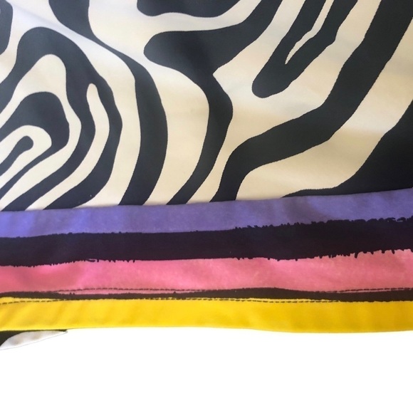 Trina Turk Hankerchief Bikini Halter Top Zebra Print with Bright Stripes Sz. 8 - Picture 5 of 8